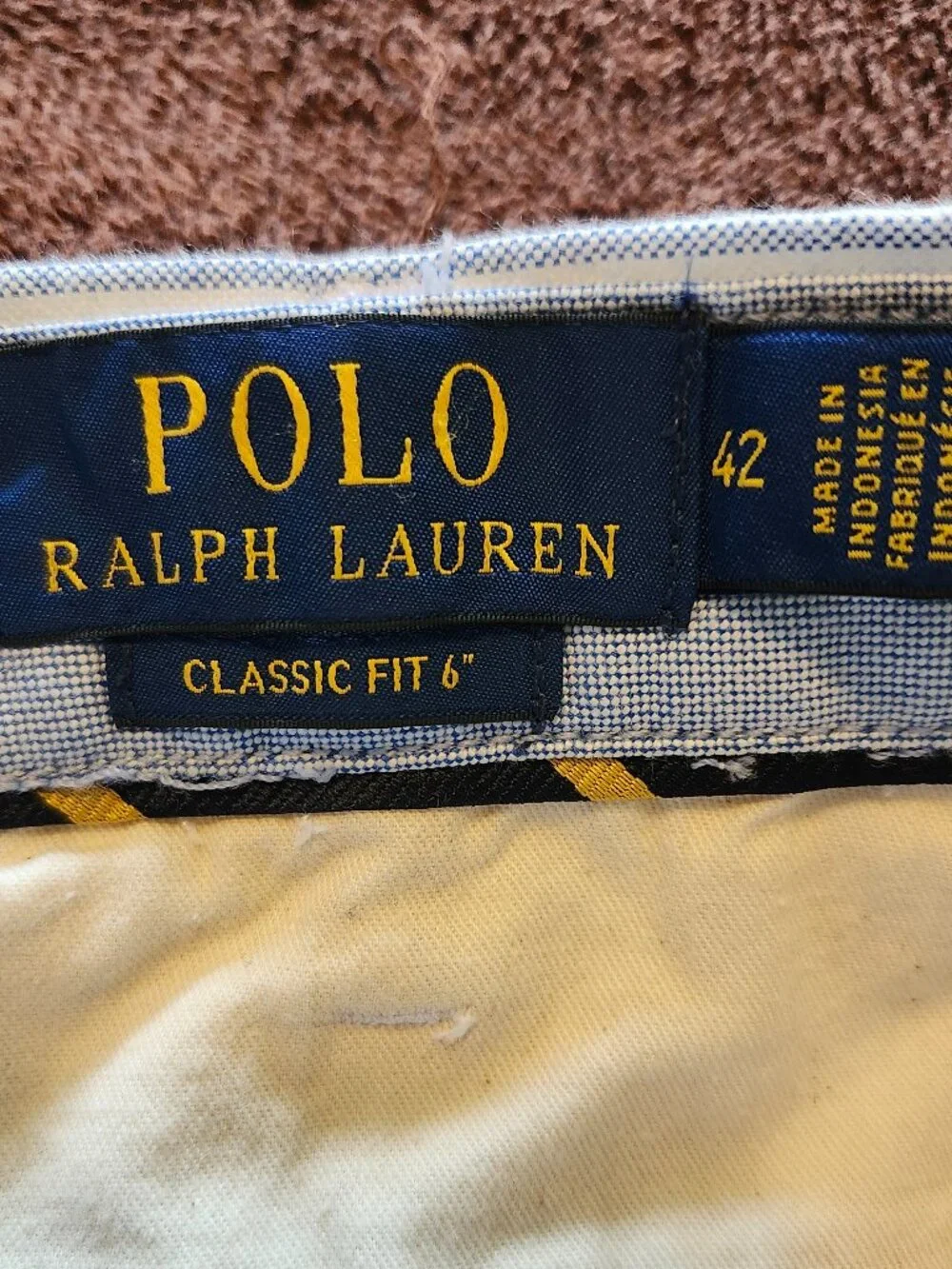 NEW Polo Ralph Lauren Classic Fit Striped Shoe Embroidered Shorts Size 42